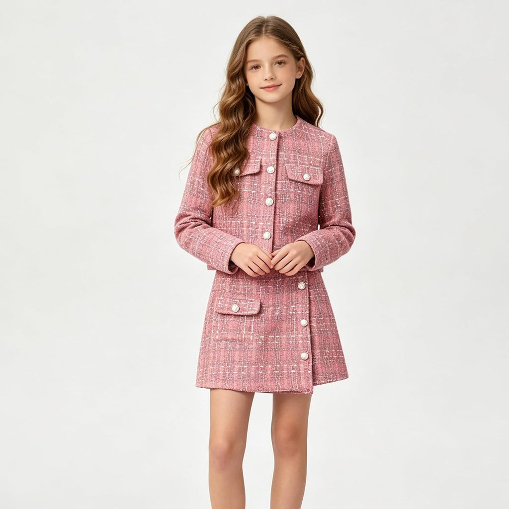 Girls 2 Piece Outfits Skirt Sets Party Dresses School Sports Clothes