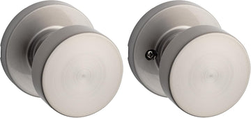 Pismo Interior Passage Door Knob, Handle For Closet and Hallway Doors, Non-Locking Doorknob in Satin Nickel, with