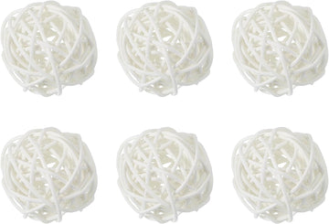 Wicker Rattan Balls 2.4 Inch Rattan Decorative Balls Vase Fillers for Wedding Party Centerpiece Bowls Home - Set of 6