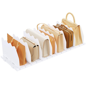 Shelf Divider for Closet, Adjustable Purse Organizers, White