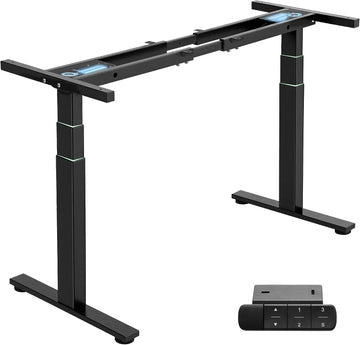 3-Stage Dual Motor Standing Desk Frame, 300 lb Capacity | Dual motors + 3-stage,300 lbs cap, Quiet heavy-duty for