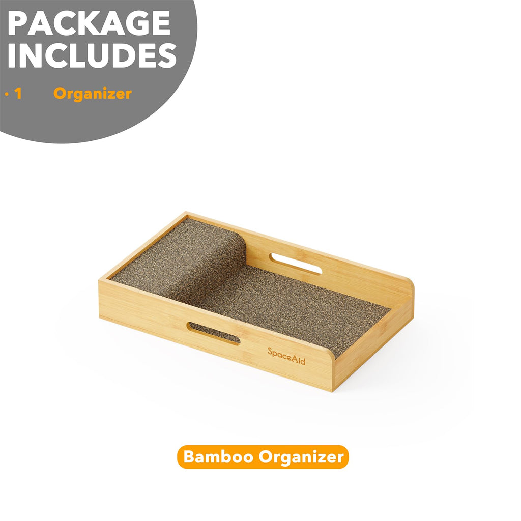 Knife Drawer Organizer 9 inches Wide Bamboo Insert Dock, Kitchen Steak Knives Holder Organizers Block for Drawer
