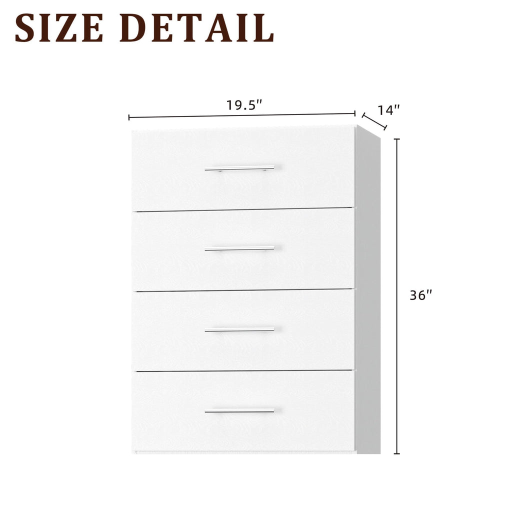 19.5" Wide 4 Drawer Tower Modular Closet System, Closet Storage Organizer with 4 Drawers, White