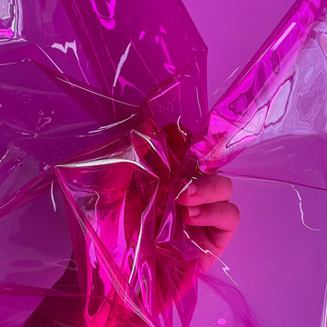 Clear Vinyl Fabric, 12 Gauge Clear Waterproof Vinyl Multipurpose Transparent Jelly Vinyl, 54-Inches Wide (Orchid)