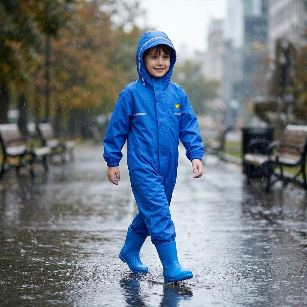 Toddler Rain Suit Waterproof Coverall One Piece Rain Suits Kids