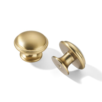 10 Pack Knob Champagne Bronze Cabinet knobs 1-1/4 inch Solid Heavy Duty Tradition Bifold Closet Door Mushroom Knobs