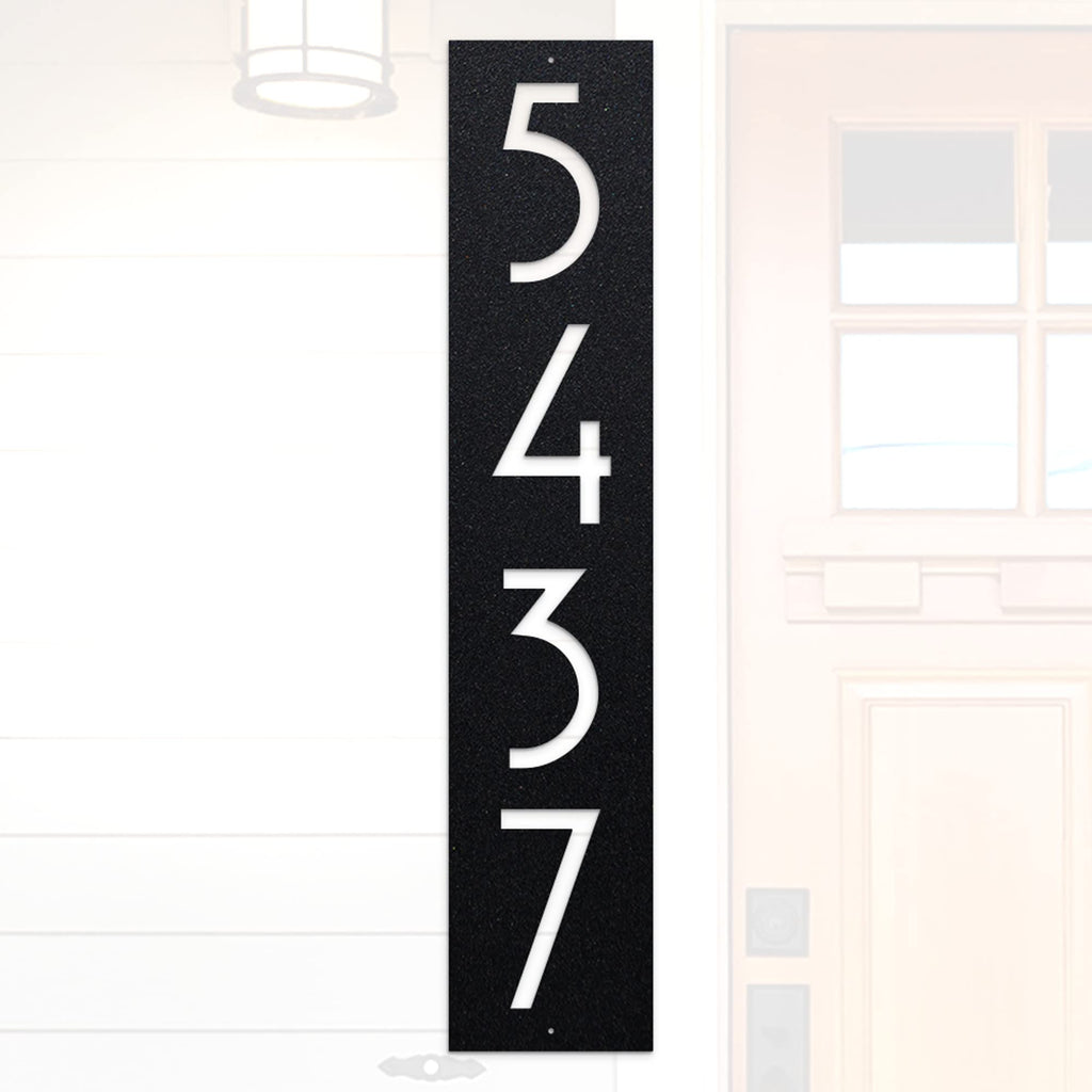 Metal Vertical House Number Sign | Mid Century Modern Address Plaque | Retro Style Address Sign | Handmade Vertical