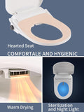 Elongated Smart Bidet Toilet Seat with Remote Control, Heated Seat, Warm Water Wash, Warm Air Dryer, Multiple Spray Modes for Adults and Children