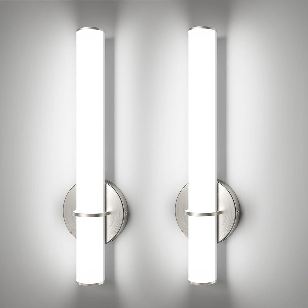 2-Pack 17.3" LED Vanity Light, 12W 1200LM 5000K Daylight Dimmable Bathroom Light Vertical or Horizontal, Modern