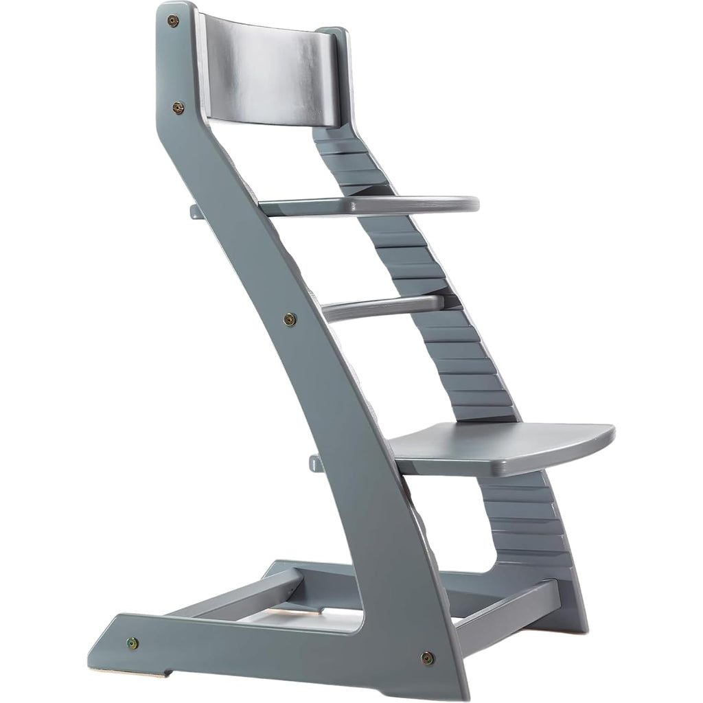 Modern Black Wooden High Chair | Adjustable Grow-with-Me Toddler Seat for Age 3 to 15 | Perfect for Minimalist &