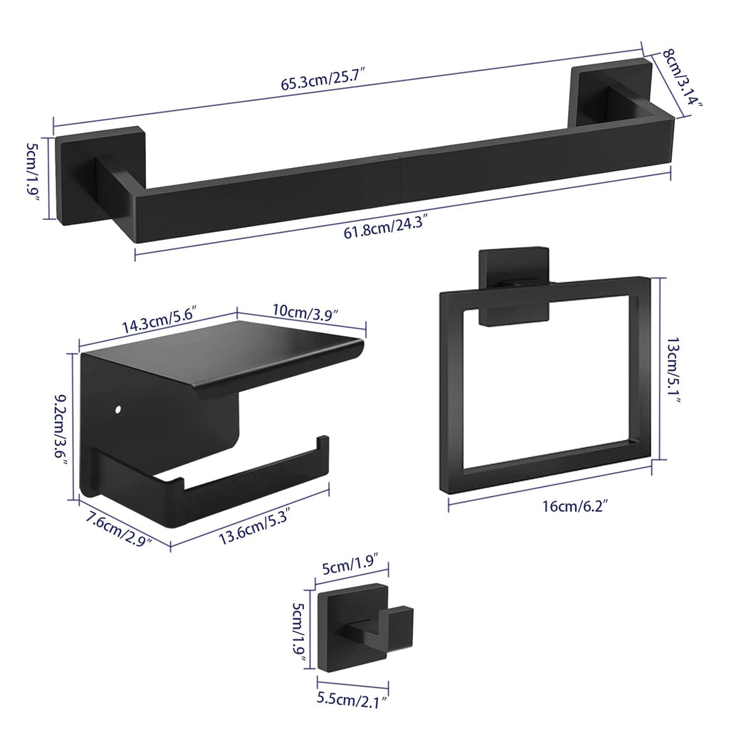 24 Inch Stainless Steel Bathroom Towel Bar Set