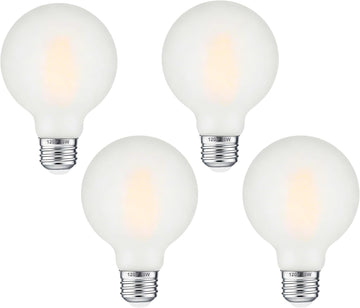 Globe Light Bulbs 60 Watt Equivalent, Dimmable 8W, 4 Pack