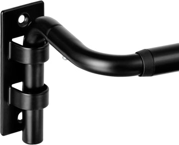66-120" Wrap Around Curtain Rod, Quick Curtain Change, Black