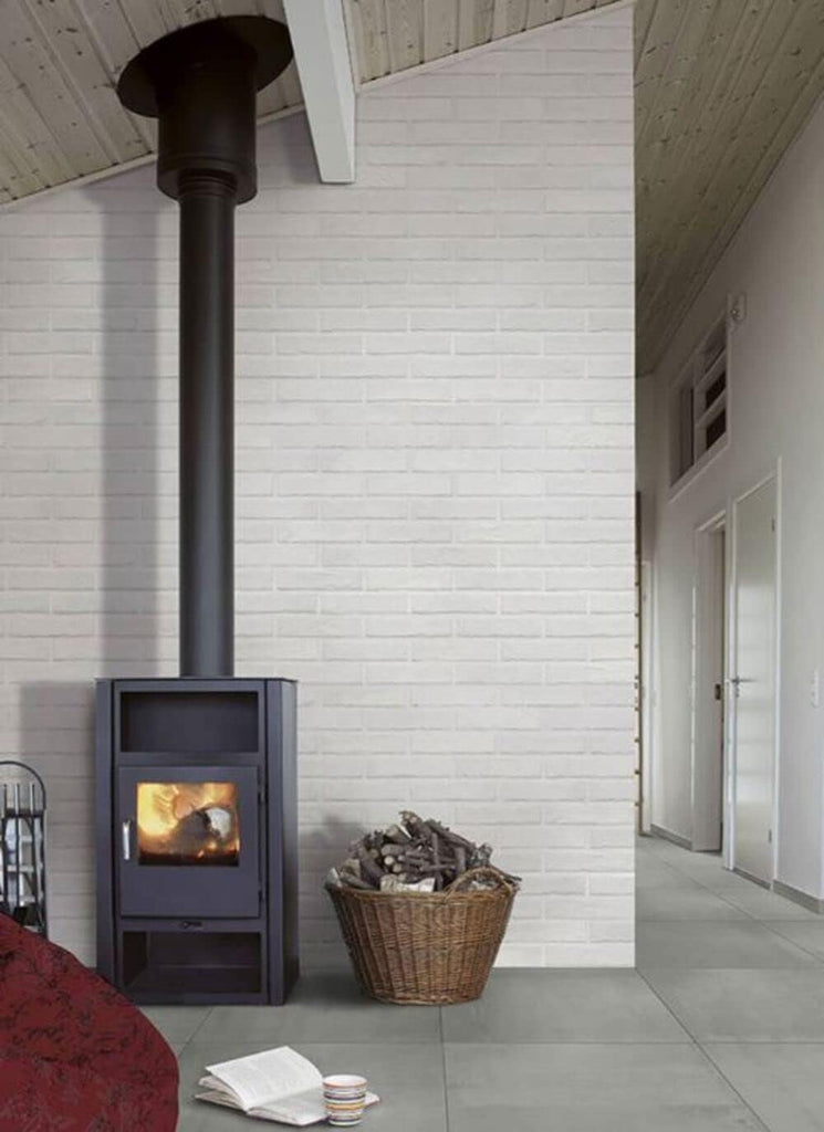 2x10 Brickstone Subway Porcelain Tile White Cool Box 5 Sq Ft Backsplash Bathroom Shower Wall Accent Fireplace
