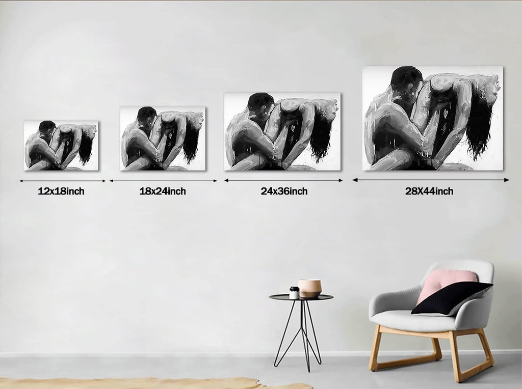 Art Woman and Man Poster Abstract Black White Pictures Abstract Couple Paintings Couple Posters and Prints Bathroom