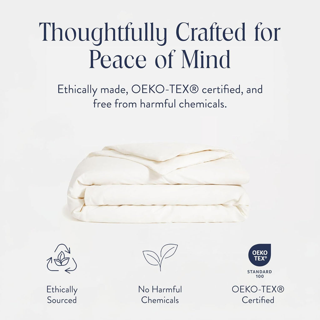 Luxury Percale Duvet Cover - 100% Cotton, Cool, Crisp, Extra-Long Corner Ties, Button Closure, Soft & Breathable