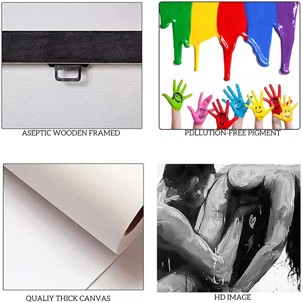 Art Woman and Man Poster Abstract Black White Pictures Abstract Couple Paintings Couple Posters and Prints Bathroom