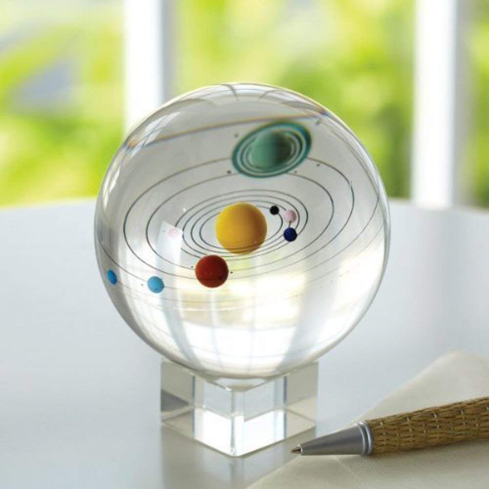 3.1 inch (80mm) Solar System Crystal Ball with Crystal Stand and Gift Box
