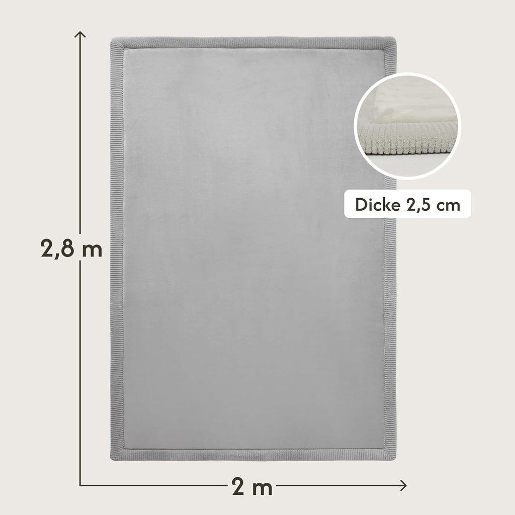 CloudSoft Baby Play Mat for Floor, Gray, 80" x 110"