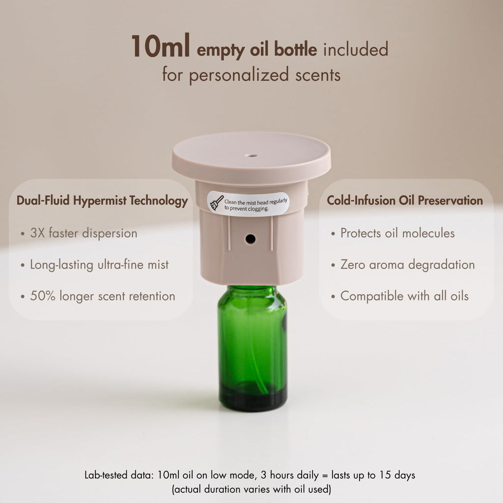 Waterless Essential Oil Diffuser with Solid Wood Cover