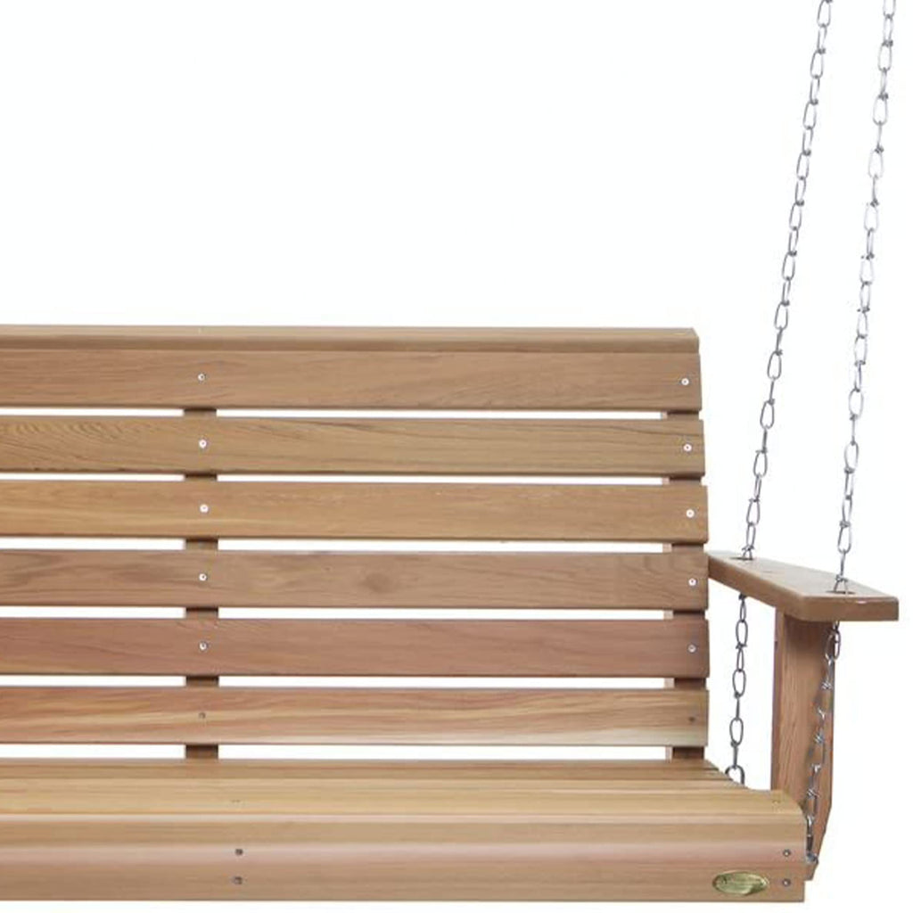 Porch Swing, Solid Wood Frame, Natural, 6 Ft