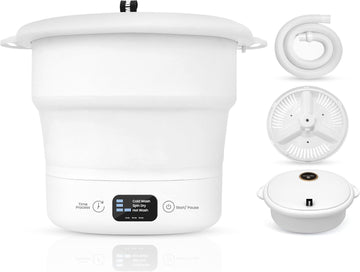 Mini Portable Washing Machine, Foldable Compact Washer for Dorms, Travel, Apartments and Camping, Semi-Automatic