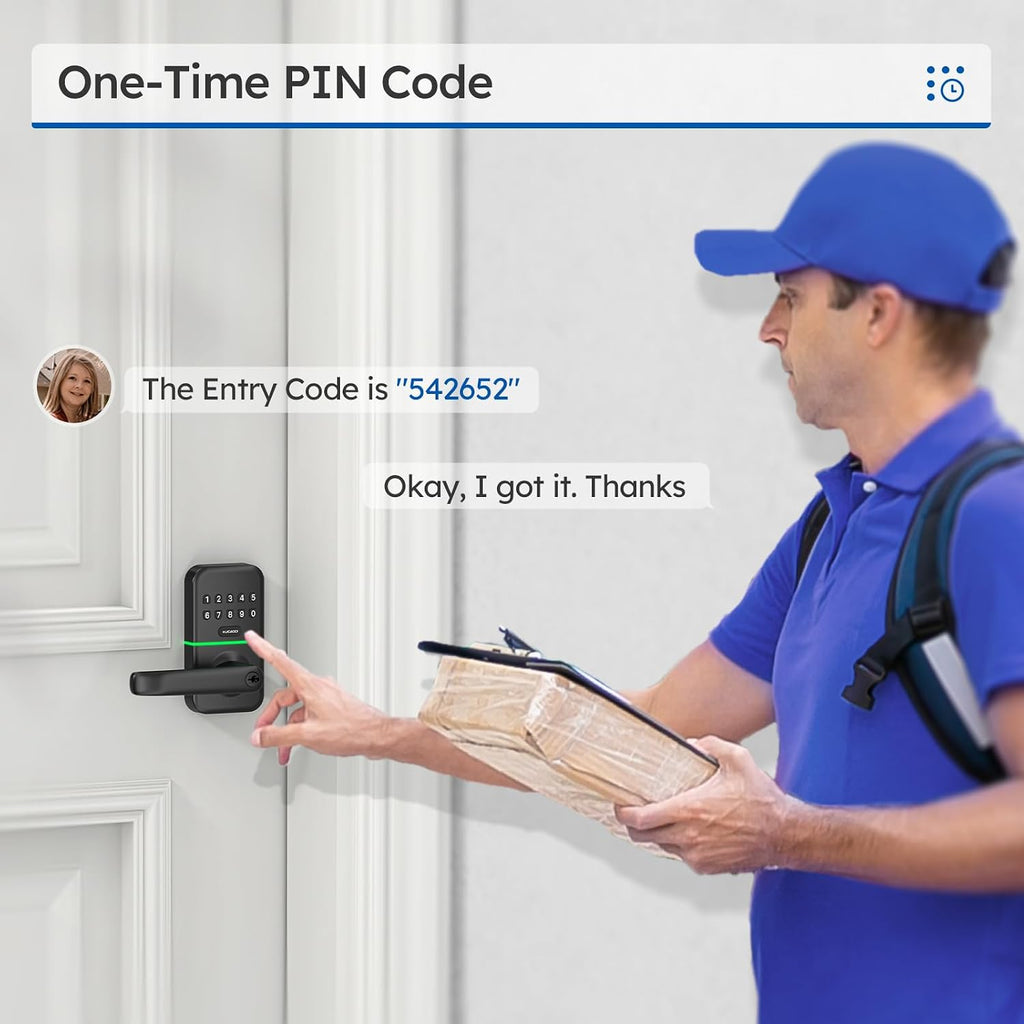 Smart Door Handle Lock with Keypad: Keyless Entry Digital Knob for Front Door - Electronic Smart Lock with Keypad