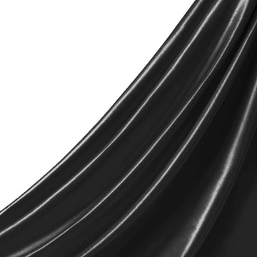 Black Satin Fabric by The Yard, 3 Yards, 55 Inch Wide
