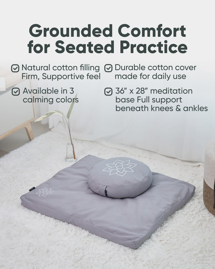 Zabuton Meditation Mat - Cotton Filled Yoga and Meditation Pad - Zabuton Meditation Cushion for Kneeling and Sitting