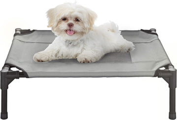 Elevated Dog Bed - 24.5x18.5-Inch Portable Pet Bed with Non-Slip Feet - Indoor/Outdoor Dog Cot or Puppy Bed for Pets