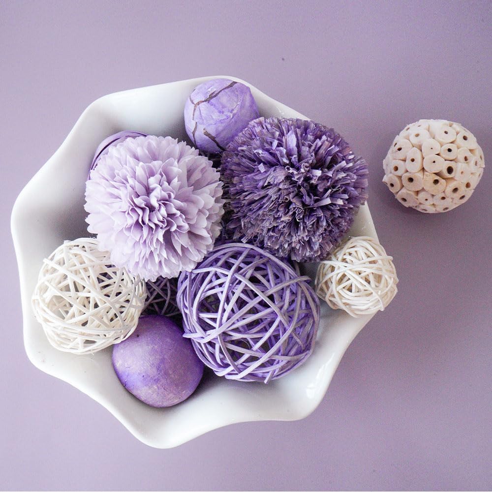Decorative Balls for Bowls, Bowl Vase Filler, Lilac Purple