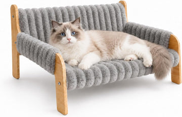 Elevated Cat Couch for Indoor Cats Wooden Cat Sofa for Kitty Puppy