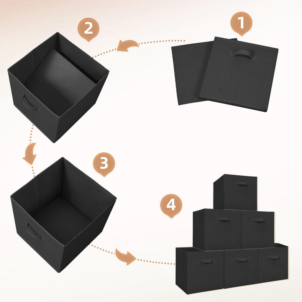 Cubes, 13 Inch 10 Pack Collapsible Fabric Shelf Bins