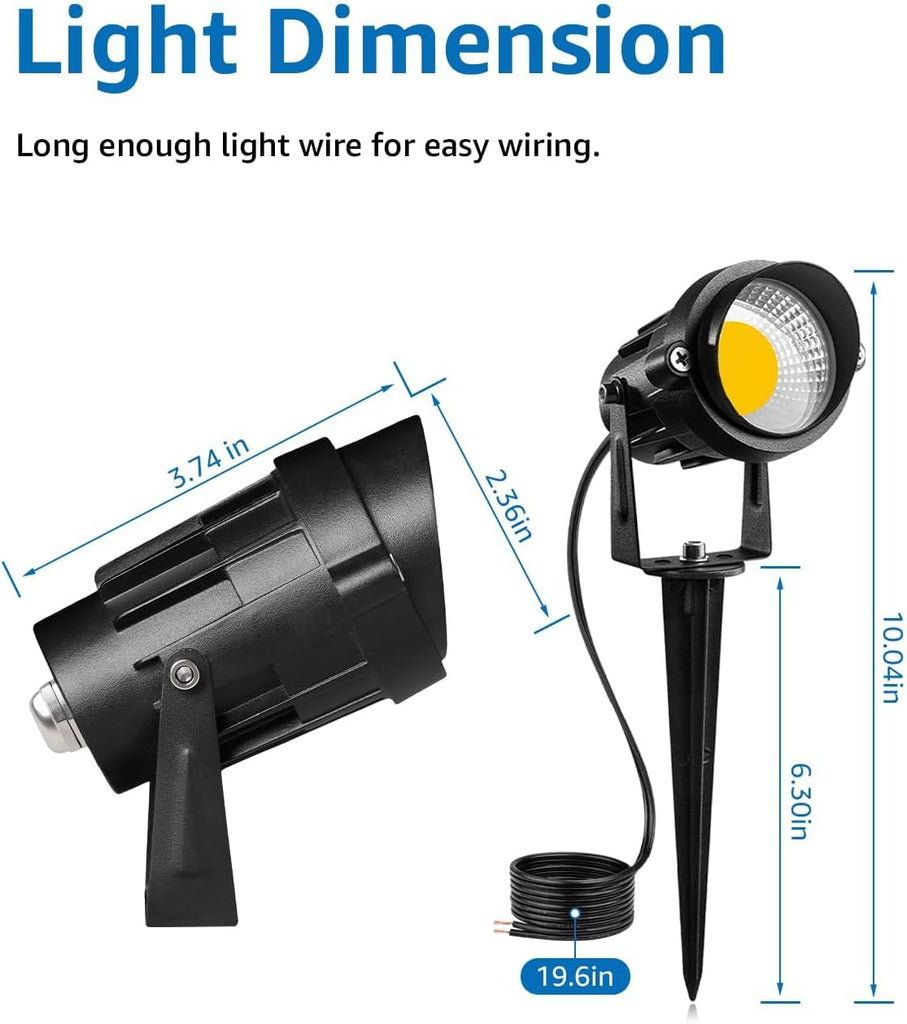 12W LED Landscape Lighting Low Voltage (AC/DC 12V) Waterproof Garden Pathway Lights Super Warm White (900LM) Walls