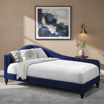 Enzo Twin Velvet Arched Back Daybed, Blue