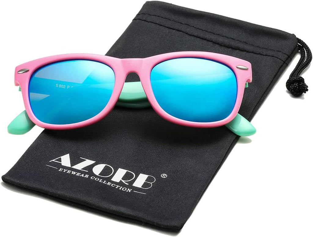Kids Polarized Sunglasses for Boys Girls, Flexible TPEE Frame