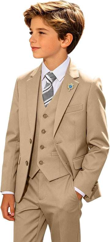 Boys 4 Piece Formal Suit Slim Fit Tuxedo for Kids