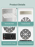 4L Mini Fridge for Skincare & Food, 110V/12V Cooler & Warmer Portable Refrigerator for Bedroom, Office, Car, Dorm