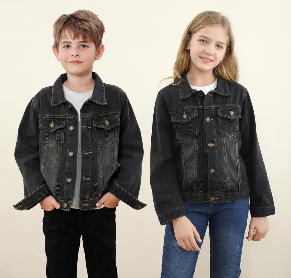 Toddler Jean Jacket for Girls and Boys Long Sleeve Denim Jacket