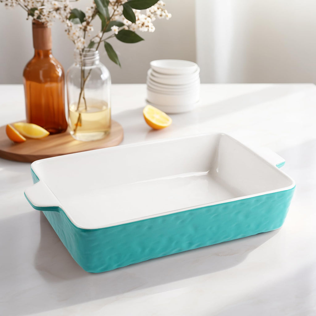 4 QT Baking Dish Deep Nonstick Dish Oven Safe, 9 x 13in, Aquamarine