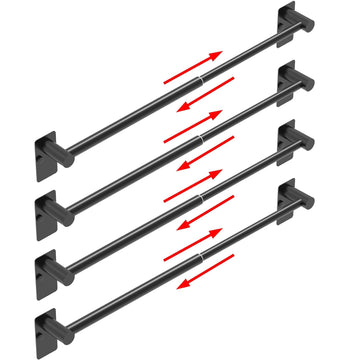 Towel Bar, Adhesive or Drill Wall Mount, Matte Black, 4 Pack