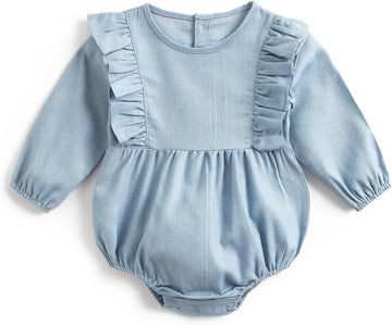 Baby Girl Romper, Long Sleeve Ruffle, 0