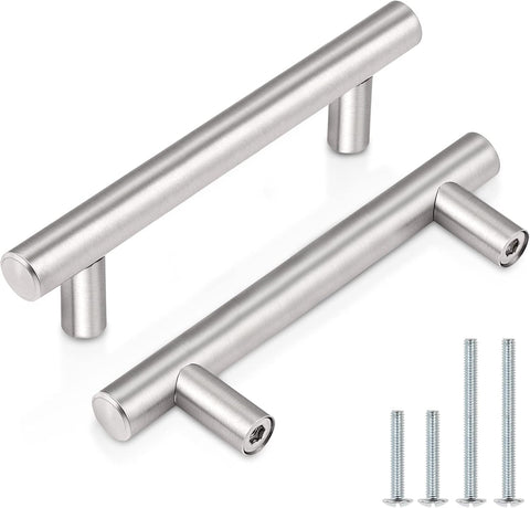 (30 Pack 3 Inch Hole Centers Kitchen Cabinet Handles Euro T Bar Cabinet Pulls Stainless Steel Kitchen Drawer Handles
