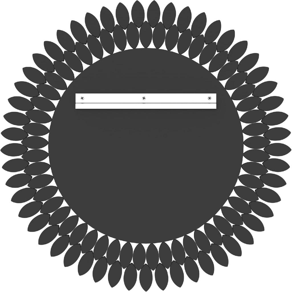 Round Jeweled Mirror for Wall Decor, 26 in Modern Decorative Wall Mirror with Luxury Diamonds Beveled Vanity Mirror
