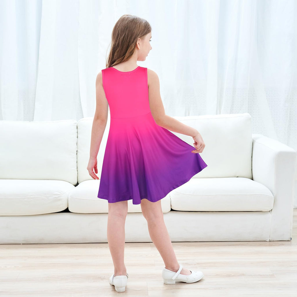 Little Girls Unicorn Dress Sleeveless Casual Twirl Dresses Print Sundress