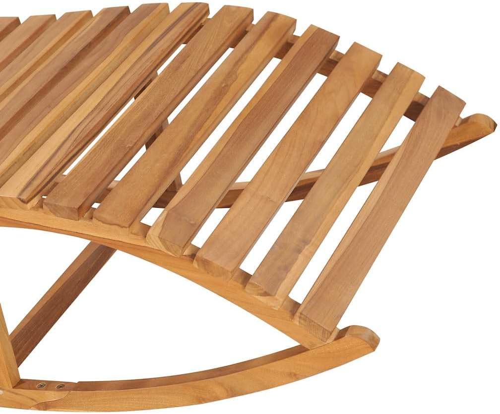 Durable Solid Teak Wood Sun Lounger, Rectangular Outdoor Tanning Chair Garden, Comfortable Chaise Lounge Chair