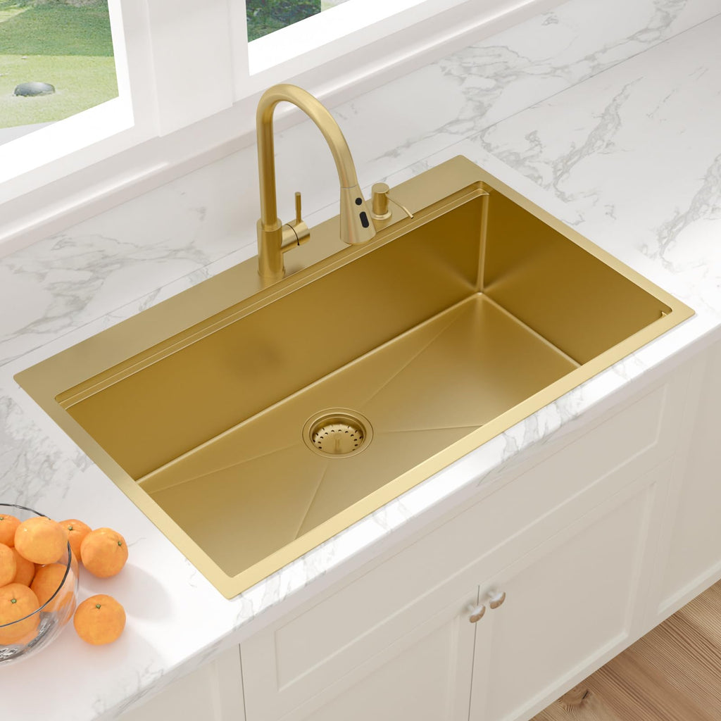 Gold Drop Sink Workstation Topmount 36x22 Inch Sinks