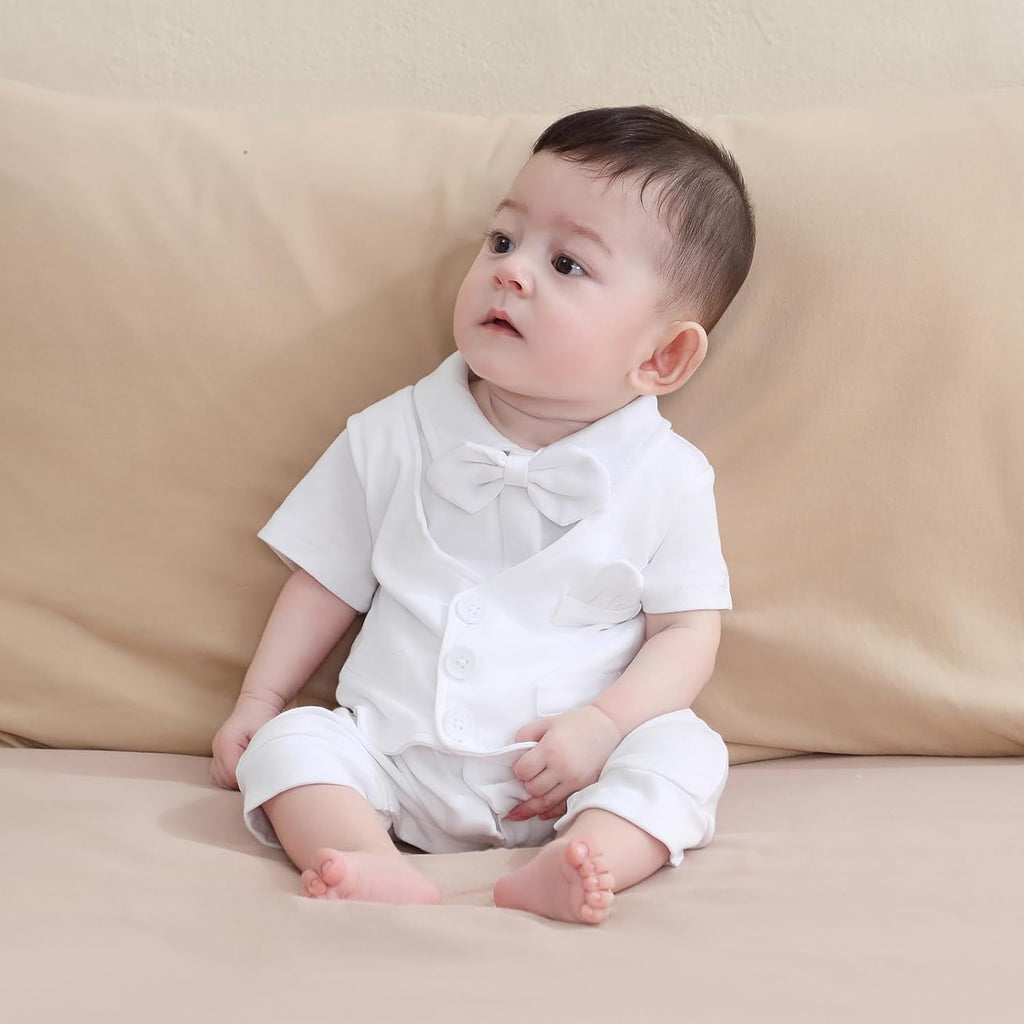 Baptism Outfit Baby Boys Christening Romper