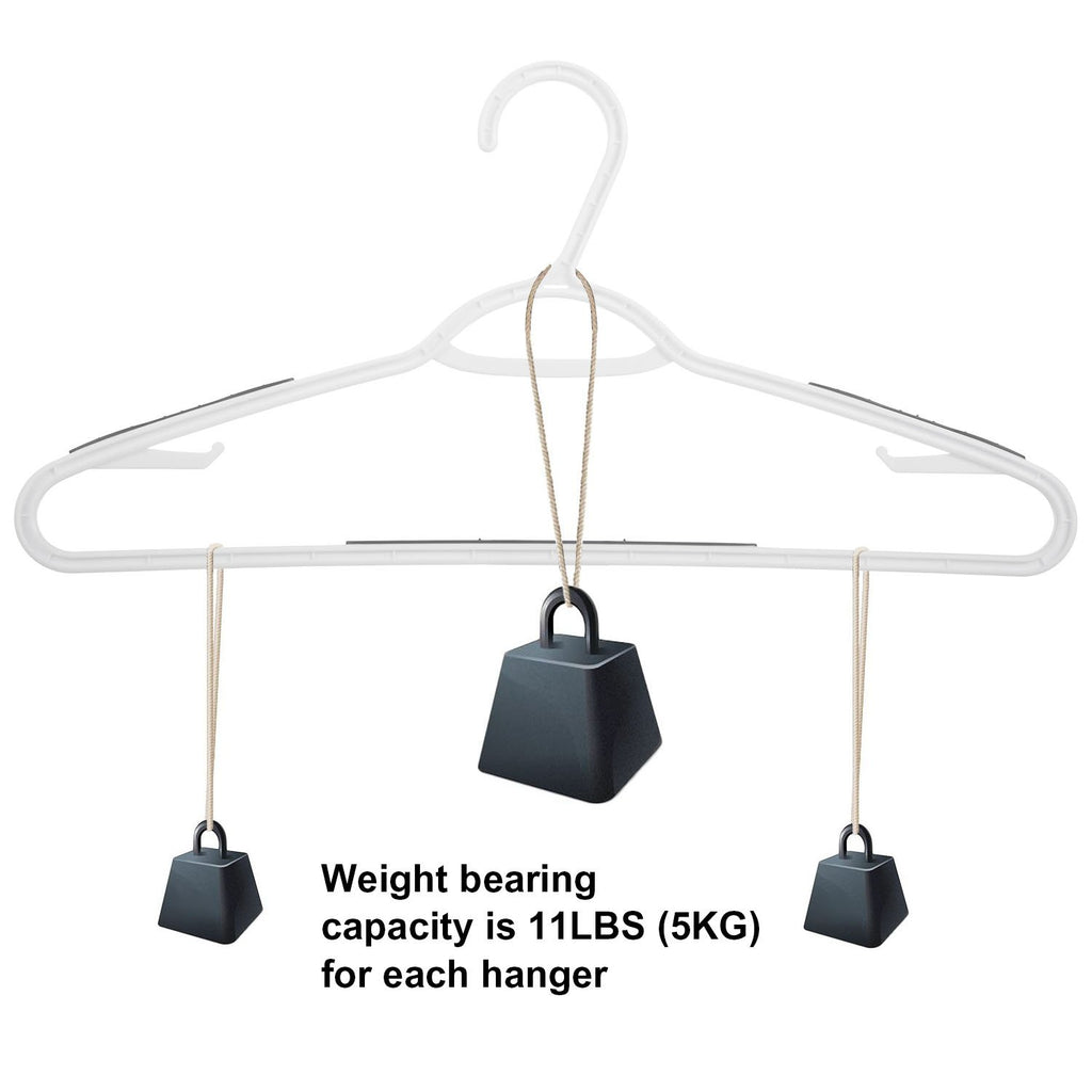 Plastic Clothes Hangers 30 Pack, Non Slip Coat Hanger Grey