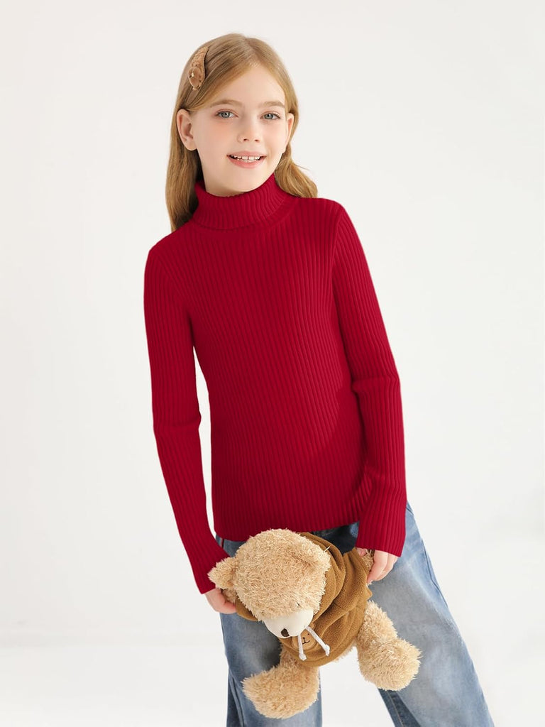 Sweaters Kids Long Sleeve Turtleneck Pullover Jumper Tops